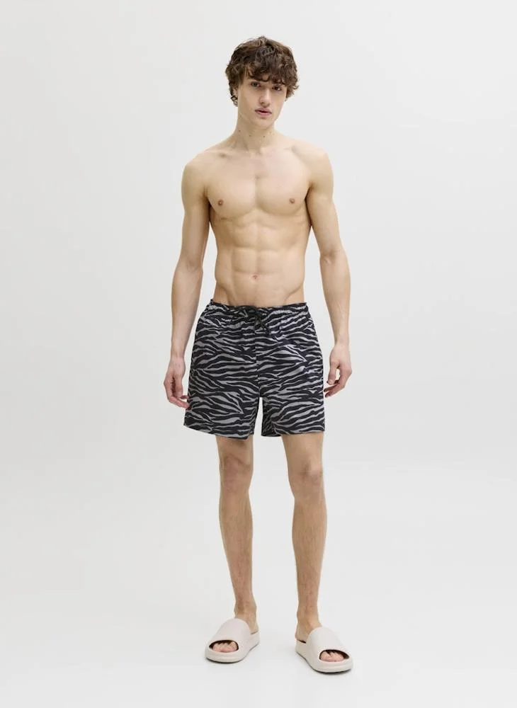 JACK & JONES  Printed Drawstring Swim Shorts for Men | Best Price UAE